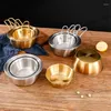 Bowls Household Sauce Ice Cream Dessert Tableware Kitchen Stainless Steel Bowl Korean Round Rice Wine With Handle