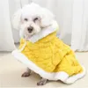 Vestuário para cães Pet traje macio flanela quente capa patchwork interior ao ar livre roupas de inverno para gato