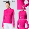 Nieuwe LU Yoga Sportjas Dames Kam Stretch Zip modemerk Running Yoga Top met lange mouwen Fitness Yoga Kleding dames Yoga hoodie