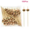 Forks 100Pcs Disposable Hamburger Garnish Bamboo Sticks Fruit Stick Snack Skewers Party Buffet Picks Bento Tools