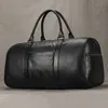 Duffel Bags Men Genuine Leather Travel Bag Duffel Large Capacity Travel Handbag Black Man Weekend Bag Carry On Luggage fitness bag sport bag 231207