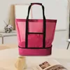 Storage Bags Capacity Beach Bag With Thermal Insulation Mesh Tote Insulated Cooler Waterproof For