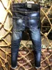 Winter Herren Jeans Loch Hellblau Dunkelgrau Italien Marke Mann Lange Coolguy Hosen Hosen Streetwear Denim Skinny Slim Gerade Biker Jean für Männer D2 Knopf Multi Pocket