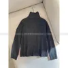 Kadın Sweaters Minimalist Stil Pembe Ekleme Bultleneck Jumper 23 Yıl Sonbahar ve Kış Tasarım Niş Gevşek Çarpışma Cep Triko