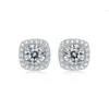 Klassieke Vintage Mode-sieraden Stud Oorbellen 925 Zilver Micro Pave Moissanite Geclusterd voor Mannen Vrouwen