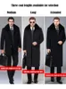 Men's Wool Blends Fashion Jackets Mens Thick Cashmere Trench Warm Detachable Fur Collar Windbreaker Men XLong Down Lining Coats 6XL 231207