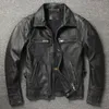 Men's Leather Faux Men Cowhide Coat Genuine Jacket Vintage Style Man Clothes Motorcycle Biker Jackets Plus Size 134cm 231207