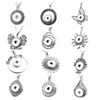Ожерелья с подвесками, 12 шт., ювелирное ожерелье с застежкой, 18 мм, металлическая пуговица, колье с круглым цветком