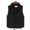 Gilets pour femmes Femmes Veste d'hiver Coupe-vent Manteau de gilet chaud pour col montant élégant avec poches Boutons de fermeture à glissière Placket