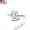 Usa Stock Freeshipping 18k Gold Plated 925 Sterling Sliver 3ct Radiant Cut Vvs Moissanite Engagement Rings