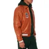 Alligator Grain Orange Bomber Leather Jacket USA Size Avirex Casual Athletic Thick Sheepskin Flight Suit Cool Iffcoat