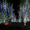 Strings Décorations de Noël Vibrant Outdoor Meteor Shower Rain Lights 8pcs Glaçons à économie d'énergie à haute luminosité pour étanche
