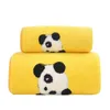 Toalla 2pcs Conjuntos de toallas y paños Lindo oso bordado Baño suave absorbente para baño Viajes de playa