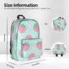 Backpack Strawberries Flowers Pink Mint Kawaii Cute Pastel Aesthetic Backpacks Student School Bag Shoulder Laptop Rucksack Travel