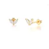 Zirconia Style Colorful Cartoon 18K Pure Gold Fashion Handmade Moissanite High Quality Plated Roundmen Stud Earring