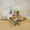 브로치 장미 시뮬레이션 꽃 브로치 남자 신랑복 핀 보석 개회식 저녁 식사 용품 핑크 코사지 절묘한 선물