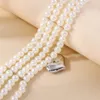 Big Imitation Pearl Bead Choker Necklace for Women Vintage Heart Necklace Wedding Party Jewelry Collar