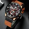 Armbanduhren Curren Uhr Chronograph Sport Herrenuhren Quarzuhr Leder Männliche Armbanduhr Relogio Masculino Mode Geschenk für Männer 231206