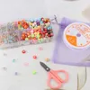 Autres 45 types de kits de perles en boîte Argile polymère Acrylique Lettre Perles de rocaille Kit de fabrication de bijoux Ensemble Cordon élastique pour filles Enfants Bracelet à bricoler soi-même 231207