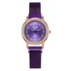 Wristwatches Magnet Buckle Women's Fashionable Watch With Diamond Inlay