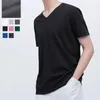 T-shirt da uomo Estate Coppia T-shirt a maniche corte in cotone minimalista Piccolo cavallo Homme Top casual con scollo a V dal design classico