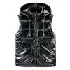 Gilets pour hommes hommes hiver à capuche courte couleur vive gilet coton veste rembourrée sans manches femmes couples gilet 231207