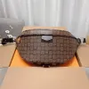 2024 Mujeres Hobos Hombro Bolsas de cintura Espejo Calidad Lujos Bolsos Diseñadores Bum Bag Crossbody Cuero Flor Pecho Bolsa Hombres Marrón Cartera W