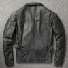 Men's Leather Faux Men Cowhide Coat Genuine Jacket Vintage Style Man Clothes Motorcycle Biker Jackets Plus Size 134cm 231207