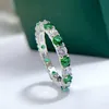 2023 Superbes bagues de mariage Bijoux de luxe Réel 100% Argent sterling 925 Coupe ronde Émeraude Moissanite Diamant Pierres précieuses Fête Femmes Bague de fiançailles Cadeau