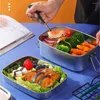 Vaisselle de grande capacité, conteneur de stockage d'école et de bureau pour enfants adultes, boîte à déjeuner de cuisine en acier inoxydable, Sandwich Bento