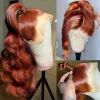 Reddish Brown Hd Lace Wig Human Hair Brazilian Pre Plucked 13x4 Lace Front Wigs Dark Red Brown Body Wave Synthetic Closure Wig