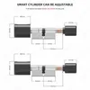 Cerradura inteligente Cilindro de cerradura inteligente Tuya BLE Europa Tarjeta IC biométrica de huellas dactilares Aplicación Ojo de cerradura Invisible Tamaño de extensión de bricolaje Cerraduras electrónicas 231206