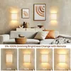 Wall Lamp Rechargeable Sconce Set RGB Colors Dimmable With Fabric Linen Shade And Remote Lighting 2Pcs