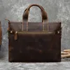 Evrak çantaları Sbirds retro erkekler deri çanta 15.6 "dizüstü bilgisayar klasik iş çantası erkekler için gerçek evrak çantası