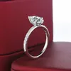 Bröllopsringar Onelaugh 15ct D Färg Fullt engagemang för kvinnor Marquise Cut Diamond Sterling Silver Ring 231206