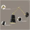 Lampa ścienna Nordic Iron Huśtawka Long ramię światło salon obok nowoczesnych świateł LED Sconce Arandela Apliques Pare Lampy WJ1022 Drop Deliv DHL9G