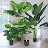 Decorative Flowers Artificial Plant Tree Green Potted Home Restaurant Office Large Fake Bonsai Floor Decoration Traveler Banana DIY