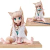 Action Toy Figures 14cm GOLDEN HEAD My Cat Is A Kawaii Girl Anime Figure Hobby Sakura Soybean Flour Sit And Eat Fish Collectible Model Doll Toys 231207