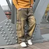 Women s Jeans Fashion Cargo Pants Men Casual Hiphop Trousers Straight Loose Baggy Streetwear Denm Large Size Retro Distressed Pocket 231206