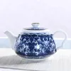 Ensembles de vaisselle Théière en porcelaine bleue et blanche Bouilloire Pichet en céramique Portable Décor de bureau Vintage