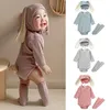 Vêtements Ensembles 2023 Bébé Pâques Romper Oreille Chapeau Body Chaussettes Solide Coton Combinaison 0-24M Coréen Mignon Enfant Garçon Fille Tenues Vêtements