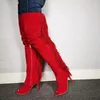 Stiefel Modelle Schuhe Damen Mode Peep Toe Zurück Fransen Sexy Oberschenkel Hohe Maßgeschneiderte Große Größe 47 City Trend Absatz