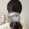 Chouchous en plumes d'autruche, bandes élastiques pour cheveux, attaches pour cheveux pour femmes, gros intestin, anneau en Satin, accessoires pour cheveux pour filles