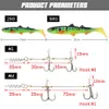 Köder lockt Spinpoler Pike Stinger Rig Hook Systerm mit 3D Swimbait Soft Lure Angelköder Paddel T Tails für Zander Big Game Fish 231207