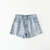 Women's Jeans Fashion Ins Sexy High Waist Stylish Ripped Wide Leg Shorts Denim Slim Looking Frayed Edges Pants Tide