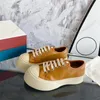 Designerschoenen Zwart leer in felle kleuren Skate sneaker Pablo Lace Up Low Trainer Luxe riem Papa Casual schoenen Dikke dikke bodem Wedge Sole