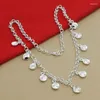 Pendants Chuangcheng Delicate Charms High Quality 925 Sterling Silver Small Disc Pendant Necklaces Chain