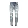 Designer AmirssAMIRCA High Street Jean slim tendance bleu vieilli blanc