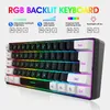 Teclados 60% teclado de jogos com fio RGB backlight ultra compacto mini teclado à prova d'água pequeno teclado compacto de 61 teclas para jogadores pcMac 231207