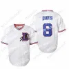 College Baseball nosi Bull Durham Nuke 'Laloosh 37 Crash Davis 8 Durham Movie Baseball Jersey White Stitch Męs Men Youth